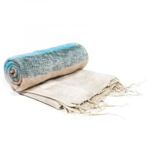 Meditatie omslagdoek crème met strepen