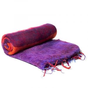 Meditatie omslagdoek paars met strepen