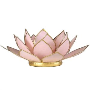 Lotus sfeerlicht pastel roze goudrand